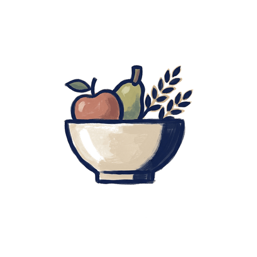 Pictogram of nourishing food representing diet foundations.